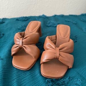 Elegant Brown Bow Women's Sandals
